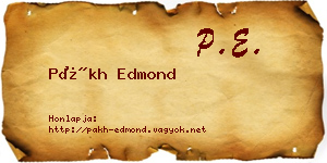 Pákh Edmond névjegykártya